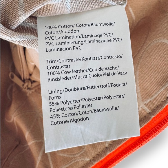 ETC Navy & Orange Laminated Cotton Canvas Backpack - Picture 6 of 10